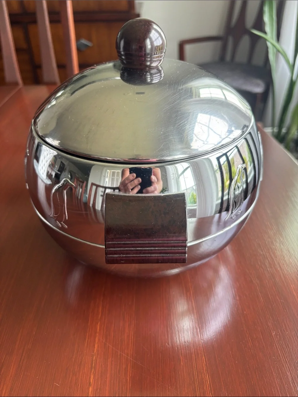 West Bend Penguin hot/cold server,ice bucket,food,mid century,stainless steel